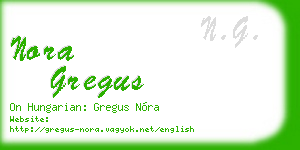 nora gregus business card